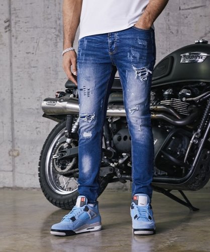 Alessandro Zavetti Blauwe Griporini Indigo Slim Carrot Denim Jean