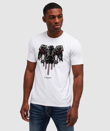 Alessandro Zavetti Aztec Stripe 3.0 T-shirt Optiek Wit