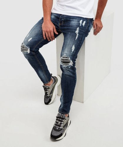 Blauwe Damiano 2.0 Slim Denim Jean Alessandro Zavetti