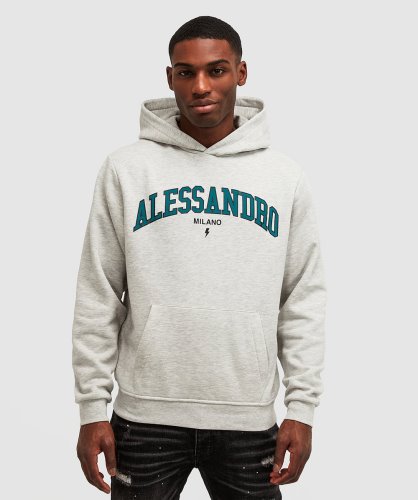 Alessandro Zavetti Grijze Gemêleerde Challenger Hoodie Voor Over Het Hoofd