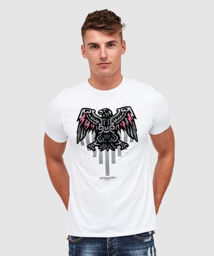 Alessandro Zavetti Aztec Stripe 2.0 T-shirt Optiek Wit