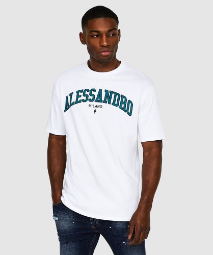 Alessandro Zavetti Challenger Relaxed T-shirt Optiek Wit