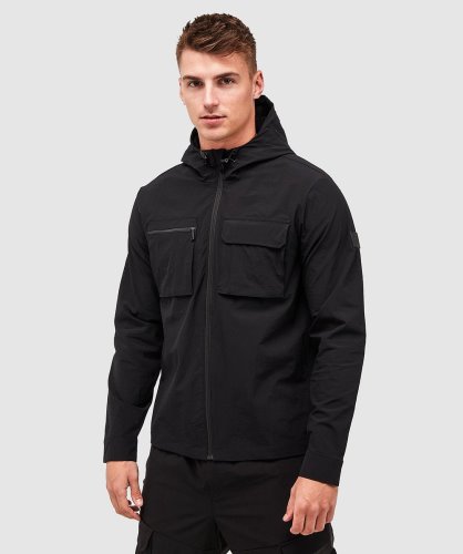 Marcello Cargo Overshirt Met Capuchon Gitzwart Alessandro Zavetti