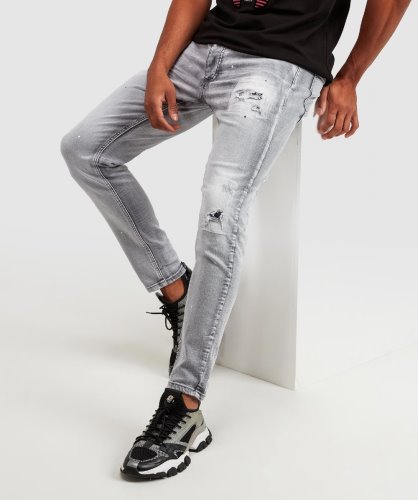 Grijze Wassing Alessandro Zavetti Argento Slim Denim Jeans