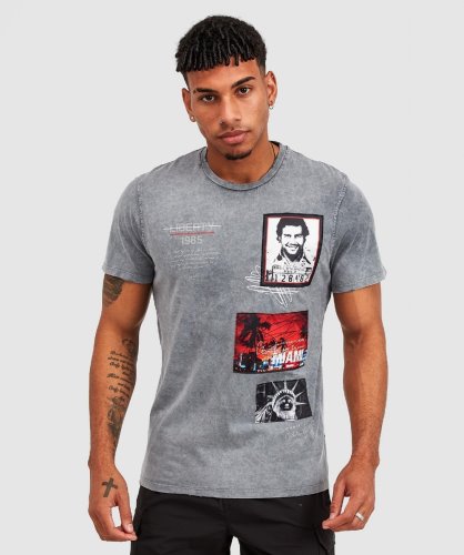 Gewassen Zwart Don Miami Distressed T-shirt Alessandro Zavetti