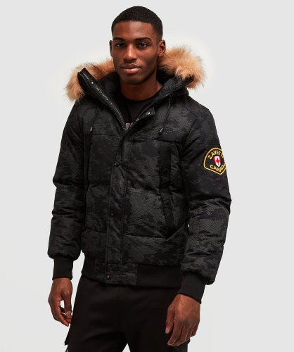 Gitzwart Alessandro Zavetti Aylmer Reflecterend Pufferbont Bomberjack Met Capuchon