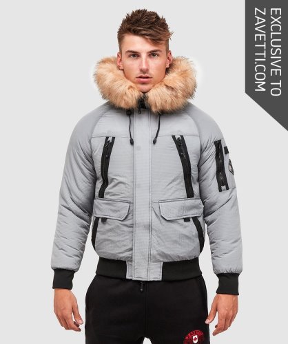 Grijze Alessandro Zavetti Carrick Puffer Bomberjack