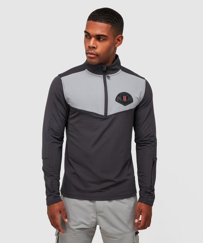 Rivelini Kwart T-shirt Met Rits Alessandro Zavetti Asfalt