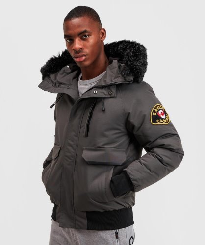 Abelli Tech Fur Hooded Bomberjack Alessandro Zavetti Grijs