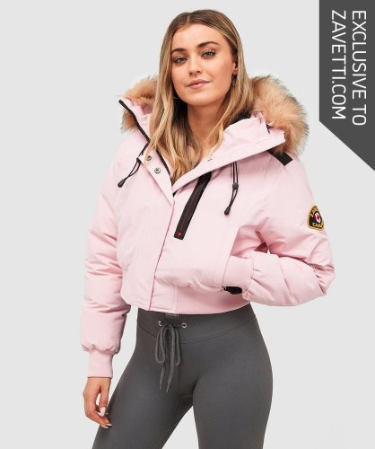 Roze Gabellia Crop Bomberjack Voor Dames Alessandro Zavetti