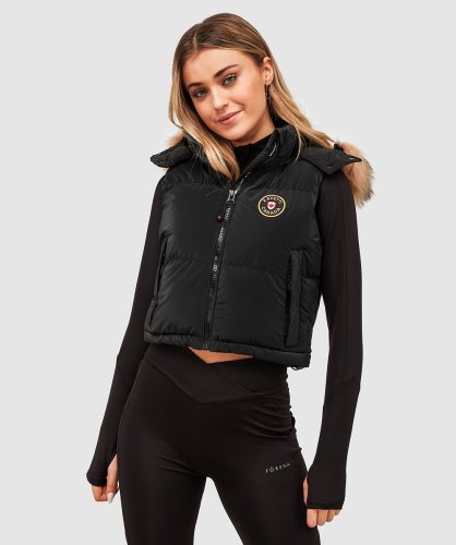 Zwarte Dames Bellucci 2.0 Cropped Bodywarmer Van Alessandro Zavetti