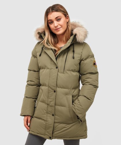 Dames Goshawa Puffer Parka Jas Groen Alessandro Zavetti